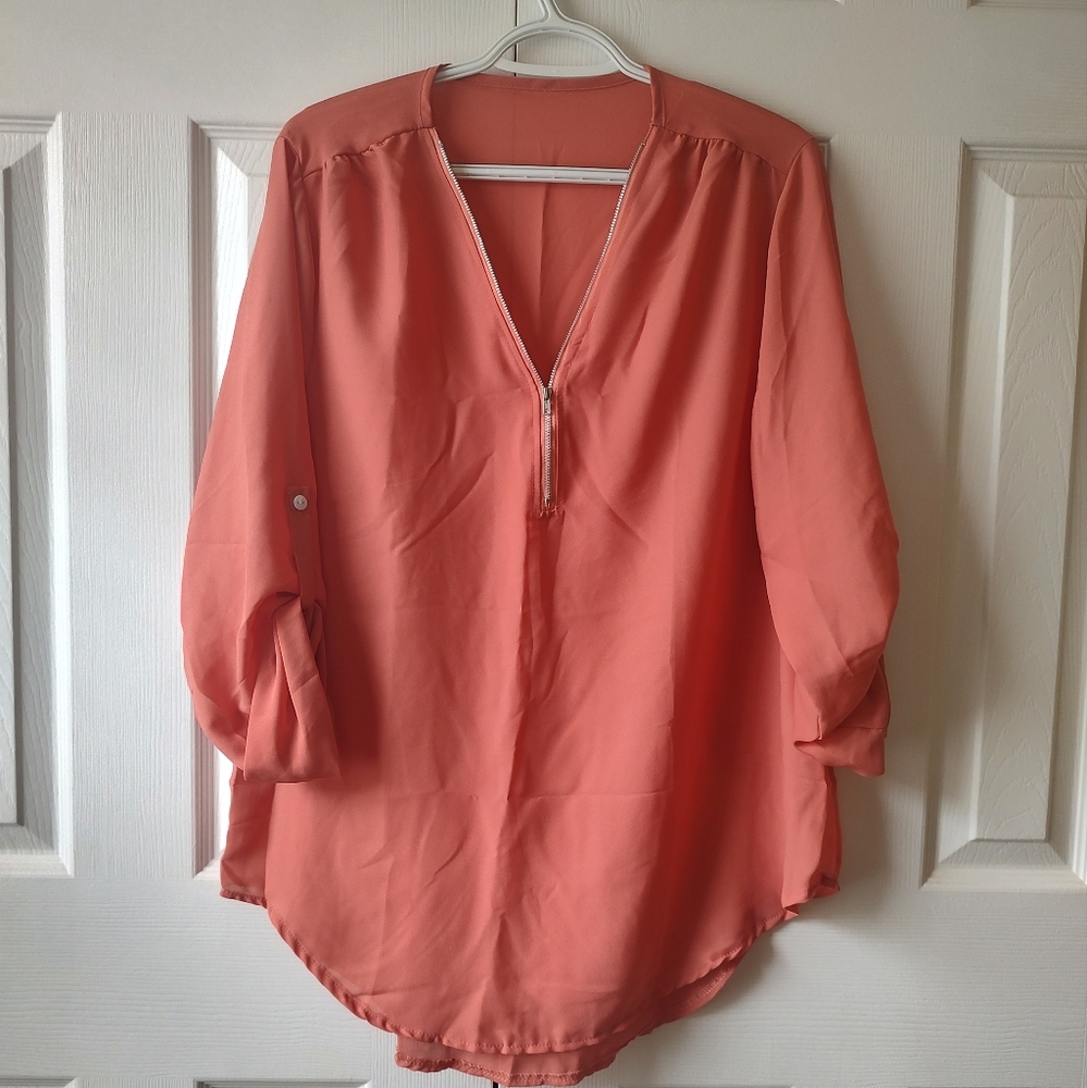 XL Coral Boutique Blouse
